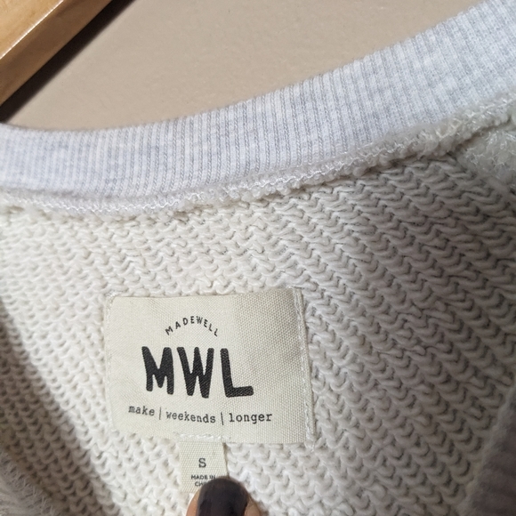 Madewell MWL Airy Terry Sweatshirt Tee Dress Size S, sand color - Picture 5 of 7